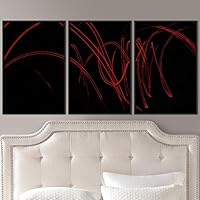 3 Piece Framed Canvas Wall Art Abstract Geometric Lights Mixed Media Canvas Prints Home Artwork Decoration for Living Room,Bedroom - 16