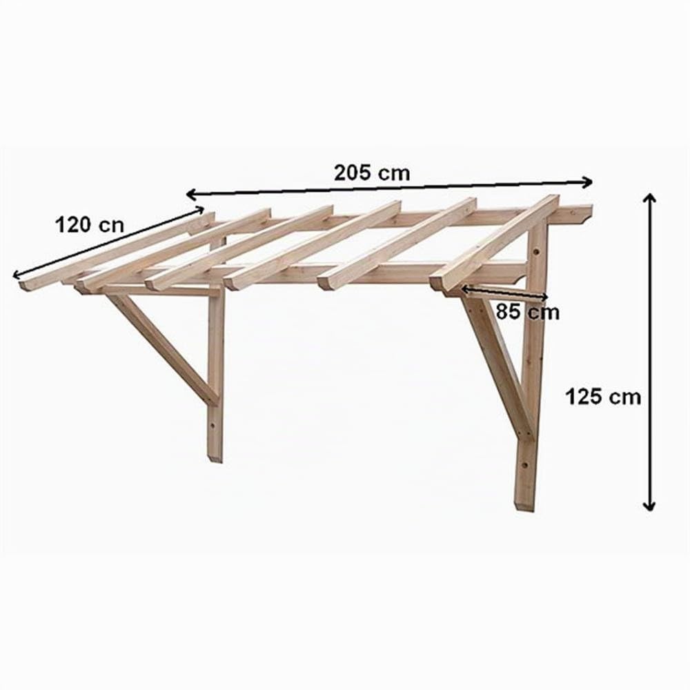 Melko Tettoia in Legno per Porta d'Ingresso, 205 cm