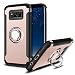Produktbild Hülle für Samsung Galaxy S8 SM-G950F (5,8 Zoll) 360 Grad Drehbar Ringhalter mit Magnetischer Handyhalter Auto Handyhülle (Roségold)