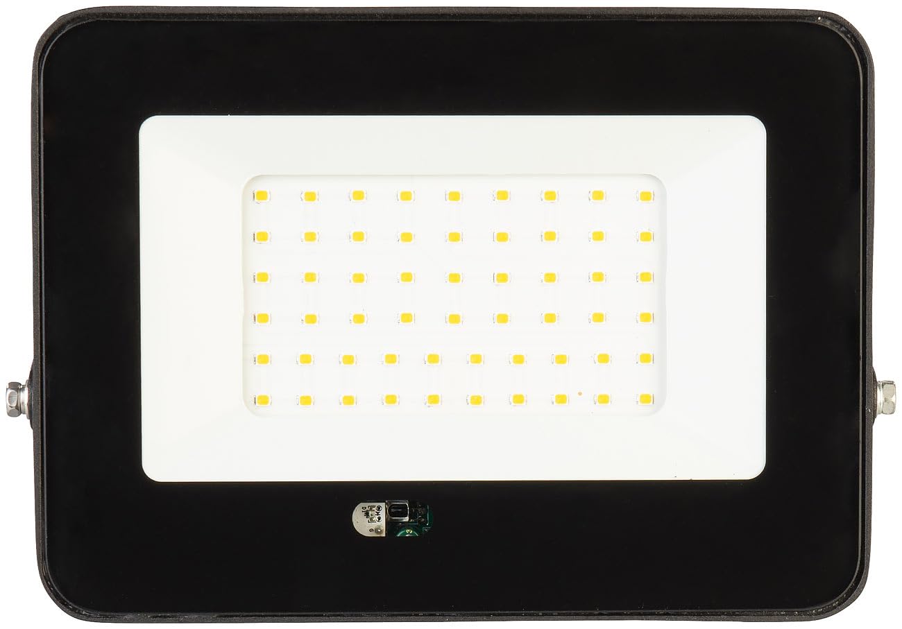 Luminea LED-Fluter warmweiß: 2er-Set Wetterfester LED-Fluter, Radar-Bewegungssensor, 50W, 3.000K (Hoflampen mit Bewegungsmelder, Leuchte Funkbewegungsmelder)