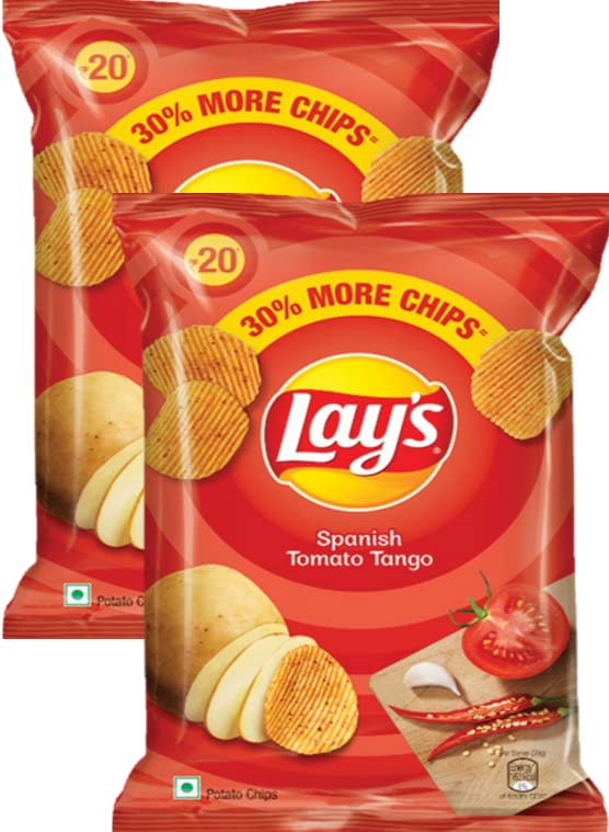 Unique Lay's Potato Chips-Spanish Tomato Tango Flavour 52 Gram (Pack Of 2)