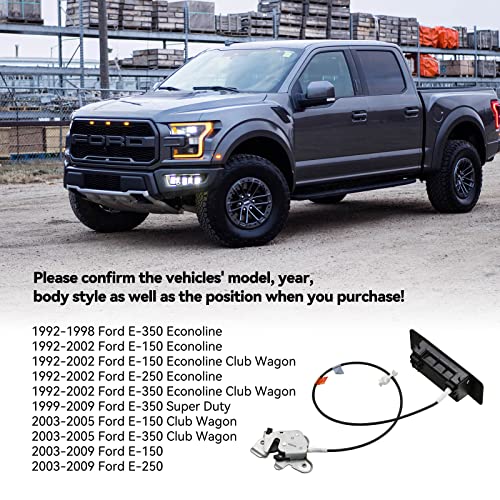 Image of SYERAL Lower Door Latch Assembly w /Door Handle Compatible with E150 E250 E350 Van Superduty 1992-2009 Passenger Side Hinged Door Left Replace Latch and Handle 6C2Z-15264A01-AA