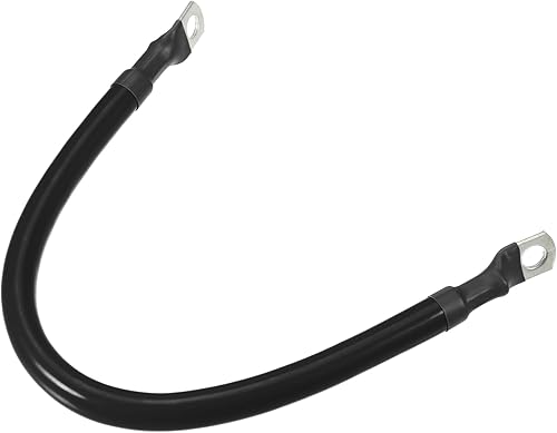 Cable de batería, calibre 2 AWG de 11.8 in, cable de batería universal para automóvil, camión, RV, cobre duradero, negro, con terminales SC positivo