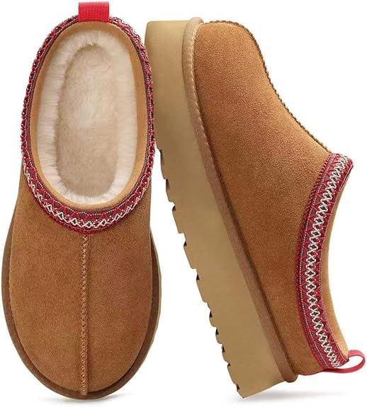 Womens Slippers Platform Mini Boots Snow Winter Short Ankle Boot Fluffy Warm Comfy Furry House Slippers Anti-Slip Boot
