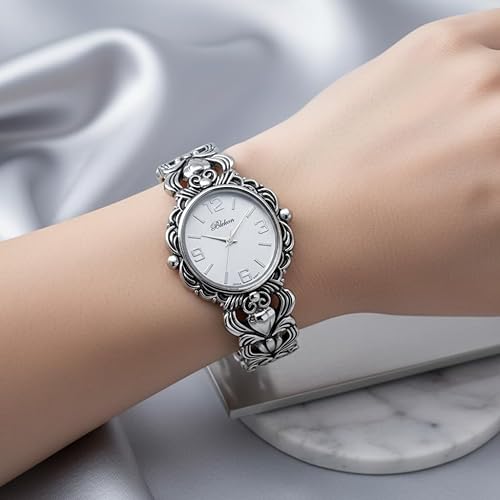 Miniatura 3 de Blekon Collections - Reloj de pulsera de cuarzo japonés para mujer, estilo egipcio, estilo concho