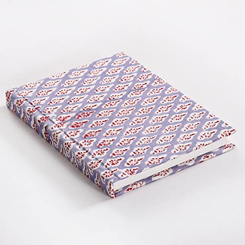 Image of Ravaiyaa - Attitude is everything Hand Block Printed Fabric Journal Handbound Notebook Gifts for Writers Recycled Paper Notebook Diary