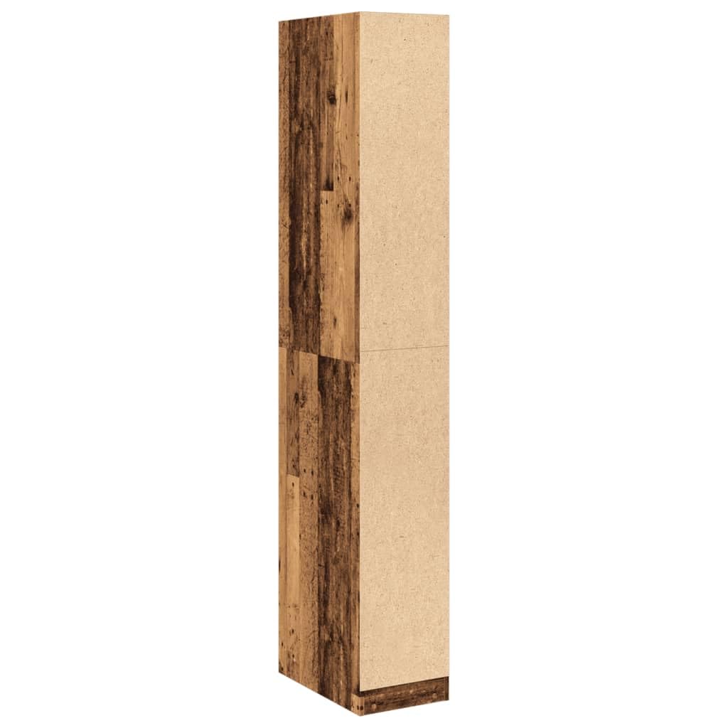 Homgoday Armario de madera envejecida, 30 x 50 x 200 cm, de madera contrachapada, muebles de oficina, mueble de almacenamiento y estantes para ahorrar espacio