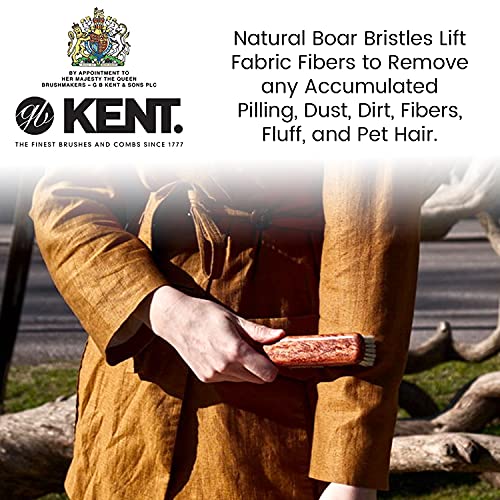 Kent Cp6 Clothes Brush. 100% Natural Black & White Boar Bristle Lint Remover Especially For Cashmere, Wool And Silk For Keeping Delicate Fabrics Free From Fibres, Fluff And Pet Hair. Made In England #TOP2