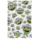 LOGOVISION Sesame Street Oscar Face Pattern Officially Licensed Fleece Blanket 36' x 58'
