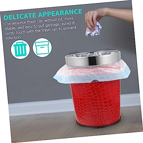 Caneca de basura rectangular para baño color rojo miniatura 5
