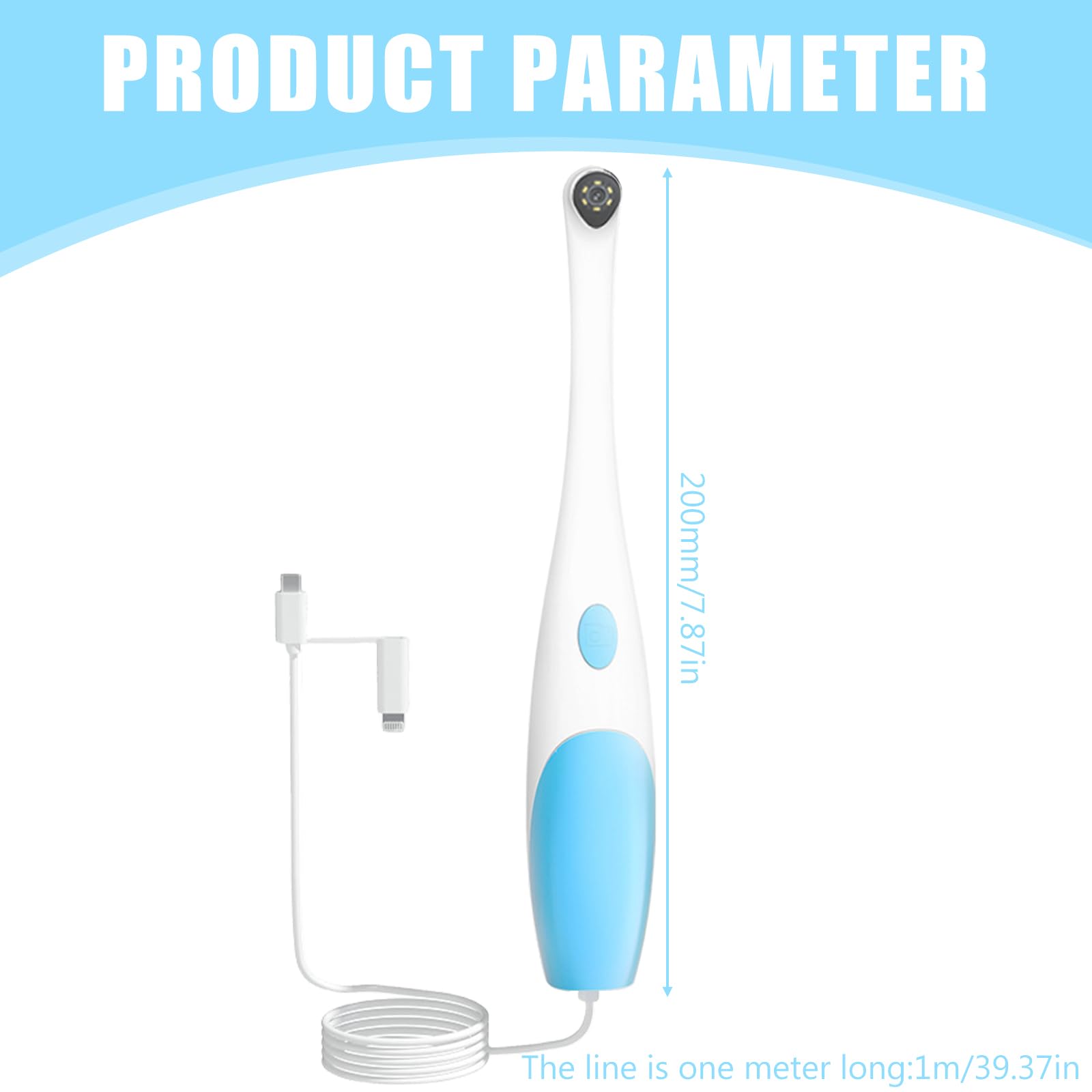 Endoscope : caméra orale HD 640 x 480p, caméra intra-orale avec 6 lumières LED, miroir dentaire compatible avec Android, inspection vidéo des dents d'animaux pour les individus et les animaux