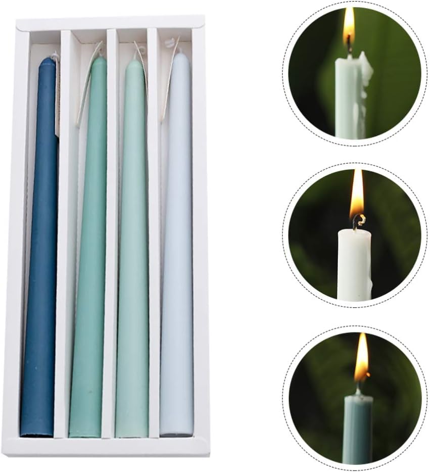 Taper Candles 10 Inch Rose Scented Candle Set Colored Candle Sticks Long Burning Candles Smokeless and Dripless Household, Wedding, Party, and Home Decor (Green)