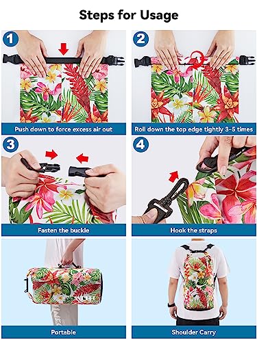 Image of HEETA Waterproof Dry Bag for Women Men, 5L /10L /20L /30L /40L Roll Top Lightweight Dry Storage Bag Backpack with Emergency Whistle for Travel, Kayaking, Boating, Camping, Beach, Cruise Ship Essentials