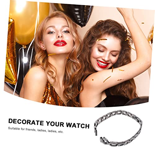 Hr Metal Wristband Rhinestone Strap X-shaped Belt Watch Accessories Replacement for Watch3