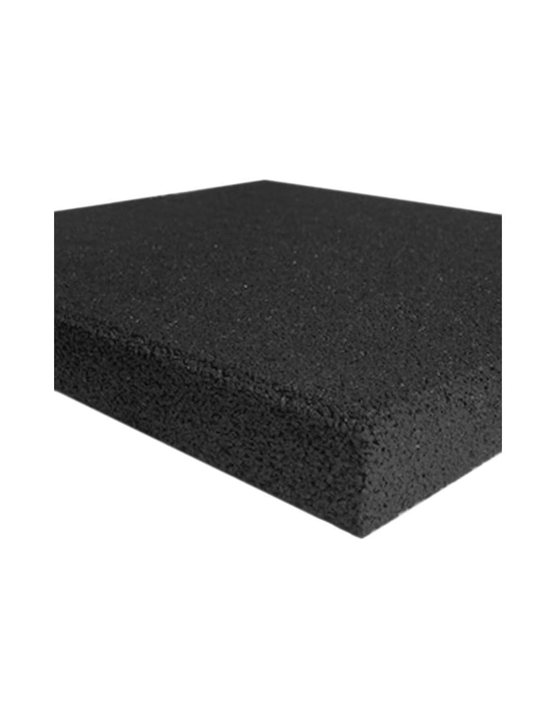 JARDIN202 - Loseta de Caucho Maciza 40mm | 50x50cm | Especial para Gimnasios | Suelos Infantiles | Fitness | 8 losetas: 2 m2 (Negra)