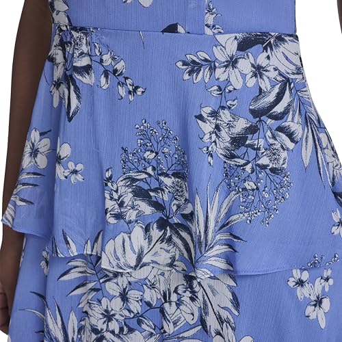Image of Tommy Hilfiger Women's Sleeveless Halter Neck Tiered Skirt Maxi Dress
