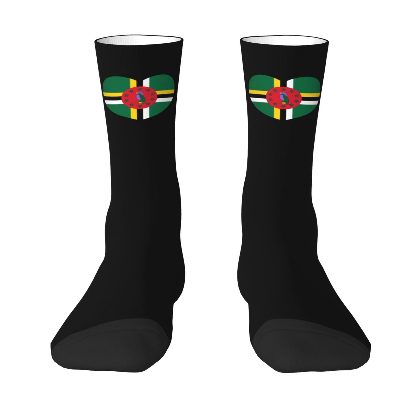 Melbrakin Love Dominica Flag Dominicas Heart Crew Socks Summer Moisture Wicking Athletic Socks For Mens And Womens