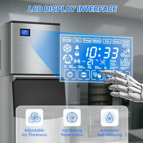 Máquina comercial fabricadora de hielo 650 lbs/24h con depósito 350 lbs miniatura 4