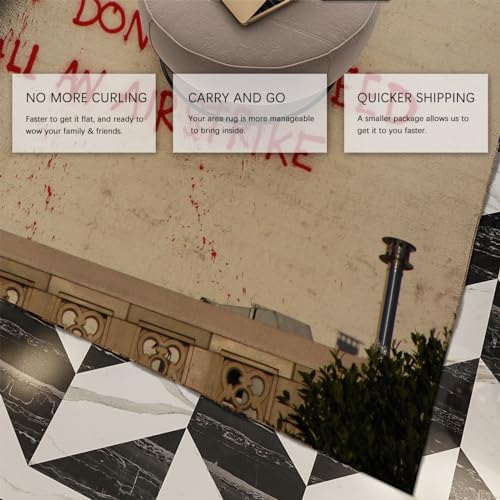 Tapis Banksy Graffiti Art Zone doux lavable antidérapant grand format sol - 6
