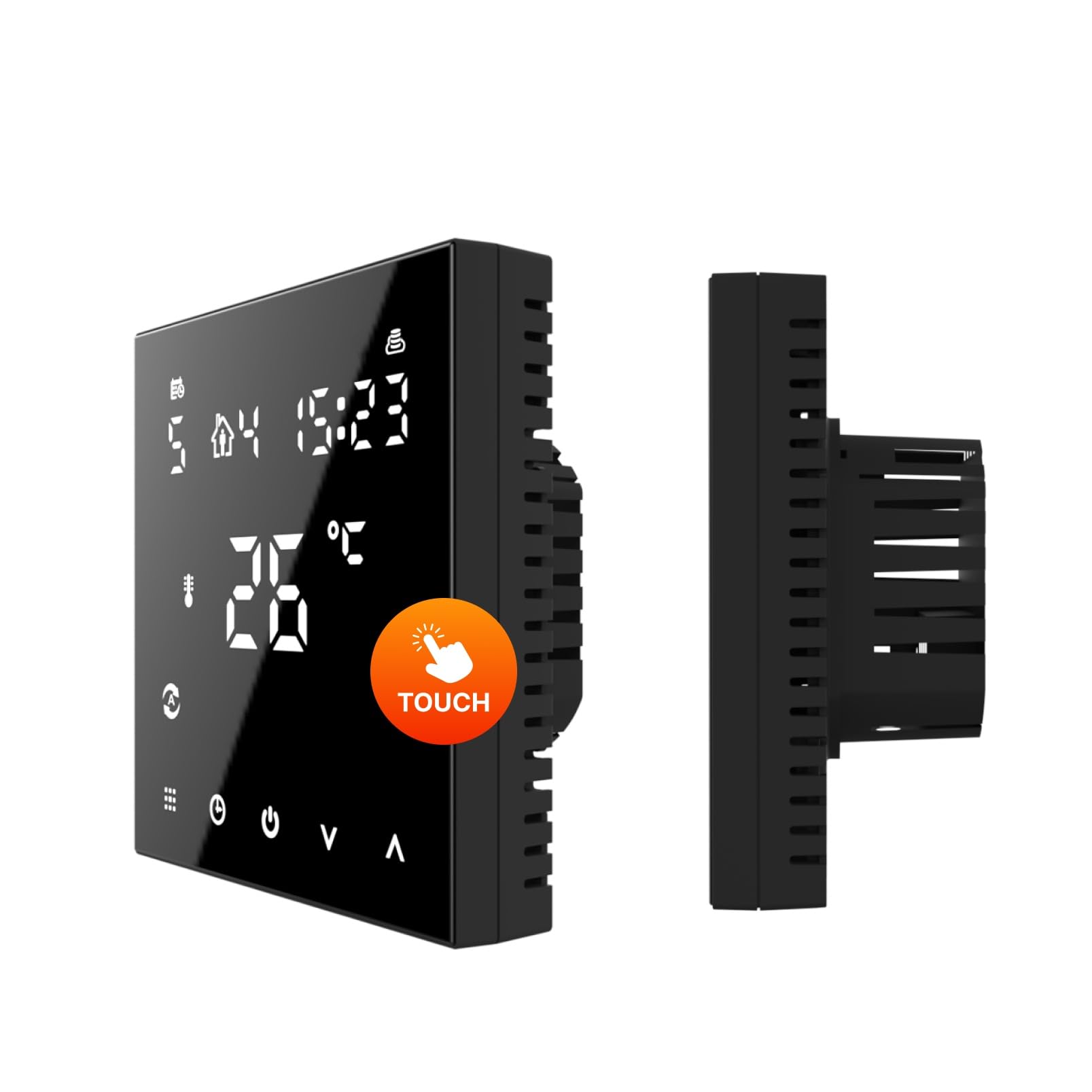 Heizmatte WARMON ULTRA 200 W/m² inkl. digital Thermostat 300-Serie, Thermostat:TS 300 Non WiFi Schwarz, Mattengröße:8 m²