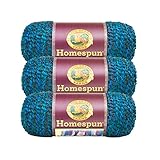 (3 Pack) Lion Brand Yarn 790-404C Homespun Yarn, Lagoon