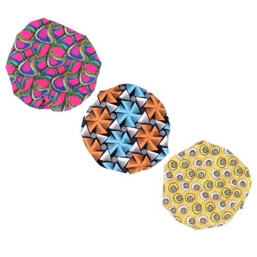 Bonnet de nuit en satin respirant couvrant toute la tête enfant x3
