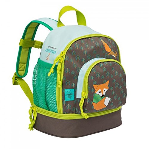 LÄSSIG Kinderrucksack mit Brustgurt Kindergartentasche Kindergartenrucksack 27 cm, 4,5 Liter oben, 1,5 Liter unten, 3 Jahre/Mini Backpack Little Tree Fox