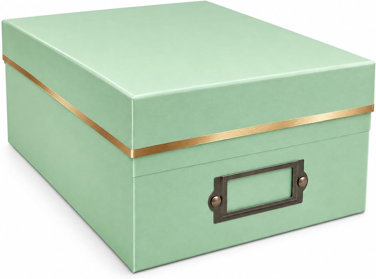Amazon.com: Photo Storage Box with Silver Label Slot, Acid Free ...