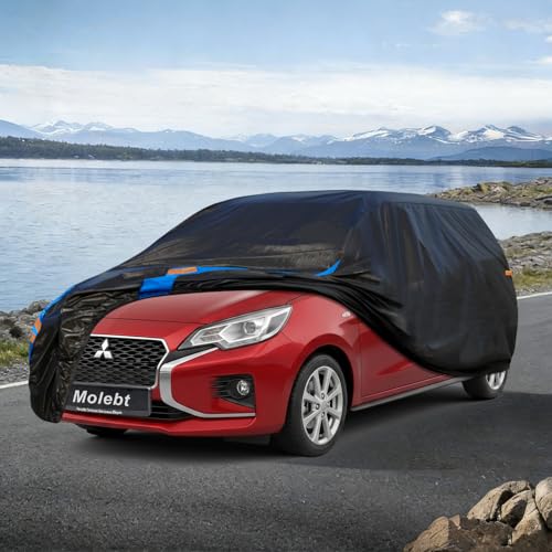 Image of Custom Fit Car Cover for Mitsubishi Mirage Hatchback, Upgraded Seamless Waterproof All Weather Outdoor Auto Cover, Scratch-Resistant UV /Snow /Rain Protection