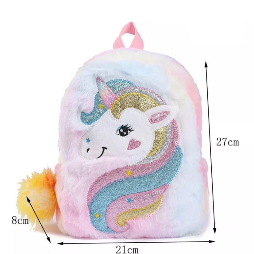 Image of Small Soft Plush Backpack for Kids | Cartoon Animal Toddler Nursery Bag | School Shoulder Pack for Baby Girls | Lightweight Cute Preschool Daycare Travel Packing | Birthday Gift (1 Pc)