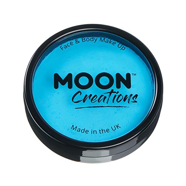 Moon Creations Pro Face & Body Paint Cake Pots Aqua - Professional Water Based Face Paint Makeup for Adults, Kids - 1…