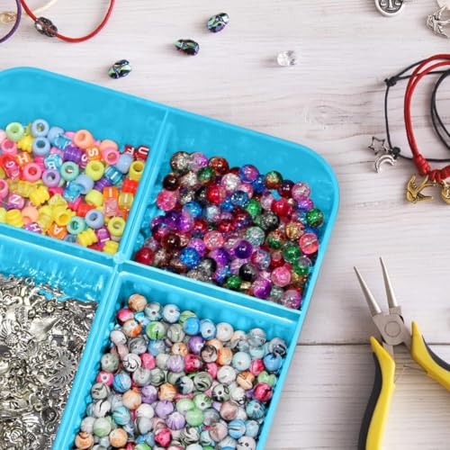 Image of PAXCOO 2 layer Stackable plastic storage Containers box, Beads Clear Jewelry Craft Storage Housekeeping Organizers, Ideal for Medicine, Arts & Crafts, Beauty, and Sewing Box Containers (Multicolor)