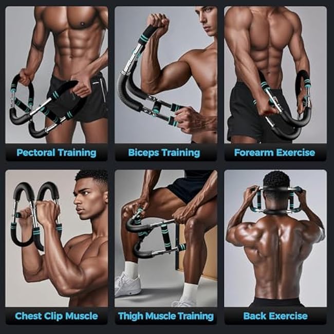 Twister Arm Trainer, Adjustable Chest Workout Equipment Upper Body Strength Training, Portable Power Twister Bar with Detachable Design, Arm Trainer, Home Gym & Travel Fitness Tool