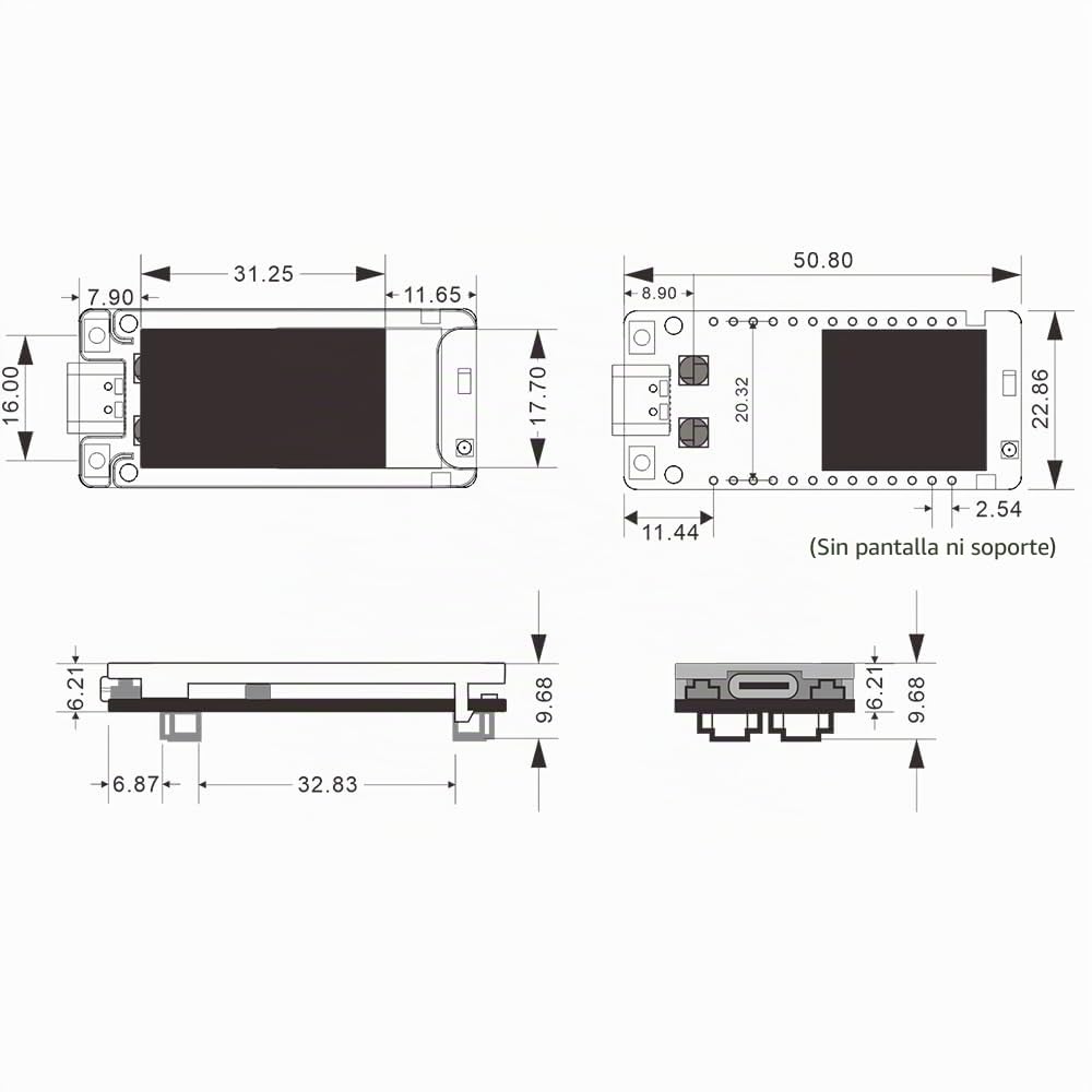 Heltec Mesh Node T114 V2 Dev Board funda juego de baterías 800 mAh | Meshtastic Tracker Nordic nRF52480, GNSS, SX1262 Chip, compatible con LoRa Bluetooth para Meshtastic