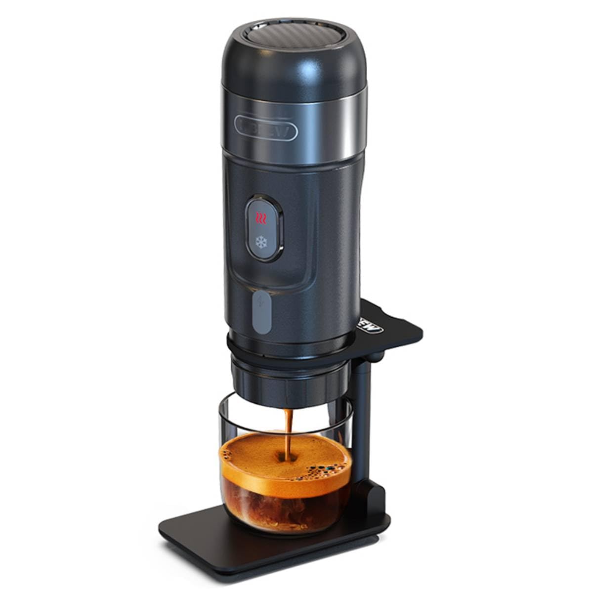 Homgoday portátil HiBREW H4A 80W, Espresso 3 en 1 con Adaptadores, y Café en Polvo 15 Bares, Funcionamiento USB 12V, Diseño Resistente, Incluye Accesorios