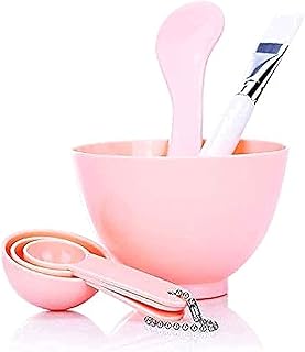 طقم بولة الصبغة والاقنعة مع فرشاة وعصا خلط، من 6 قطع، ادوات تجميل يمكنك استخدامها بنفسك - بينك، من غير معروف، زهري، بلاستيك