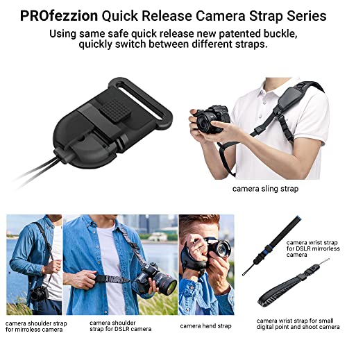 PROfezzion Mirrorless Camera Shoulder Neck Strap with Metal Secure Quick Release Buckle for Canon EOS R RP R1 R3 R5 R6 R7 R8 R10 R50 R100 Nikon Z30 Z50 Z50II Z5 Z6 Z6II Z6III Z7 Z7II Z8 Z9 Zfc & More - Image 2
