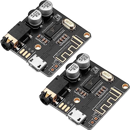 MakerHawk 2pcs Blue Tooth Audio Receiver Board B T 5.0 Stereo Audio Amplifier 3.7-5V Car Speaker Amplifier for DIY