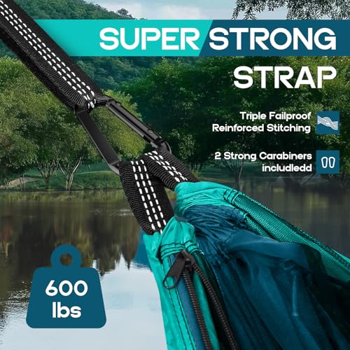 Image of Camping Hammock Mosquito Net,Double & Single Portable Hammocks Hammocks with 2 Tree Straps,Hammock Tent for Travel Camping,Camping Accessories for Indoor Outdoor Hiking Backpacking Backyard Beach