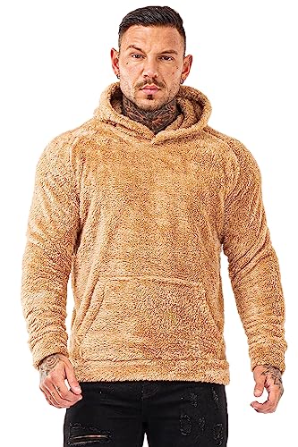 Image of GINGTTO Men's Fuzzy Sherpa Sweatshirt Fashion Pullover Fleece Hoodies