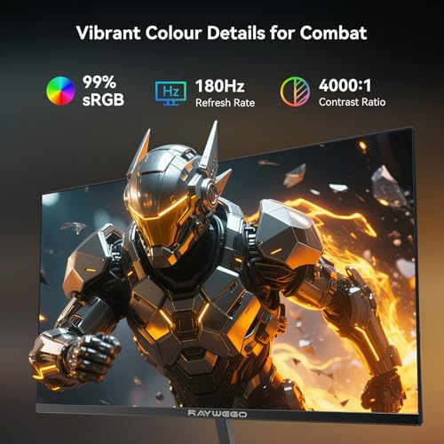 Image of 24 inch Flat Gaming Monitor Full HD 1920x1080, 180Hz,1ms, Adaptive-Sync, Eye-Care Technology,HDMI, DisplayPort, HDMI*1 /DP*1 /USB*1, 3-Side Virtually Borderless Design,Support Wall Mount Install
