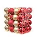 Produktbild Kaishuai 48 Stück Gold deko Christbaumkugeln Set in 4 Farben, Weihnachtsbaumkugeln Gold aus & Rot Baumschmuck Weihnachtsbaum Deko & Christbaumschmuck,Christbaumkugeln Plastik