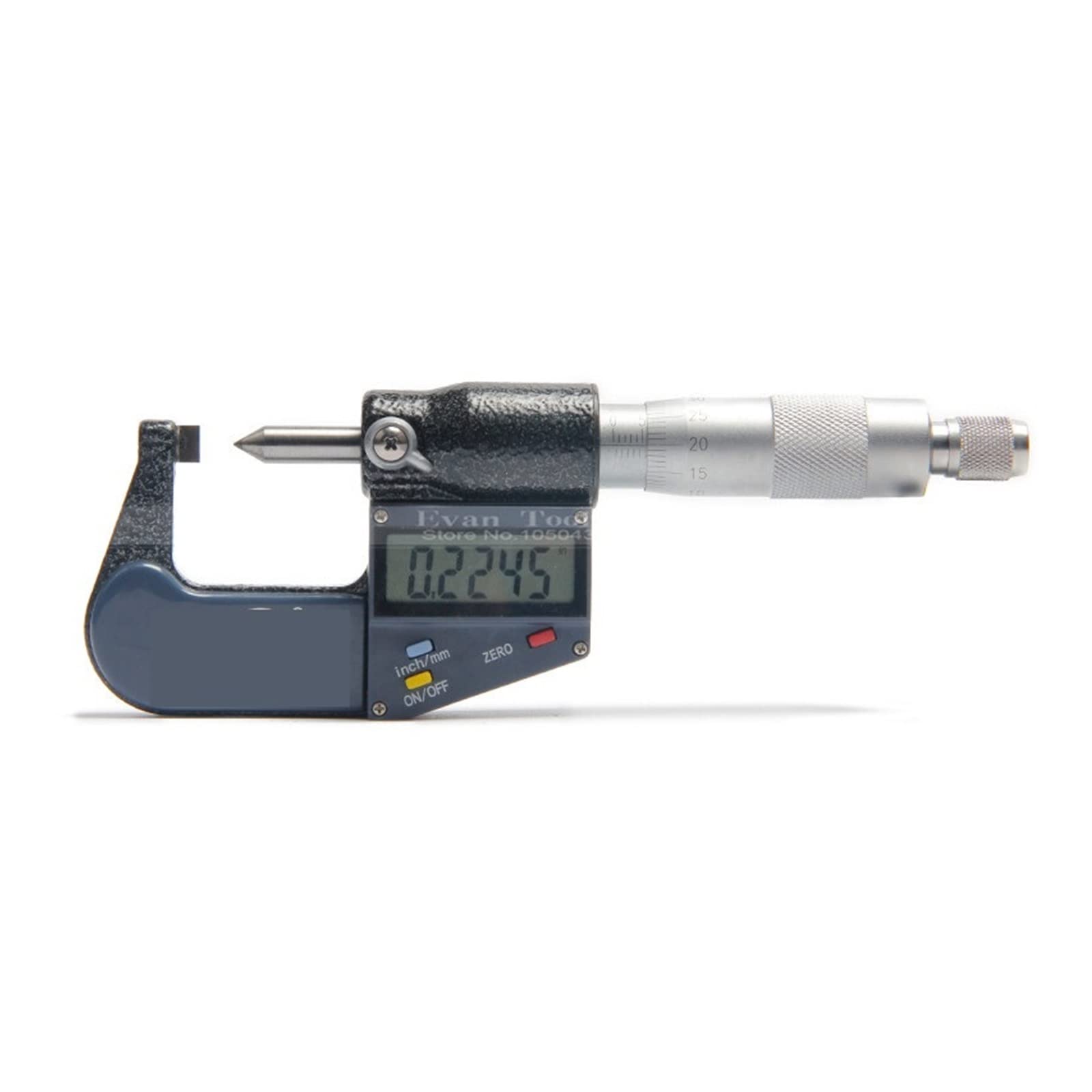 Micrometro Digitale, Micrometro digitale a punto singolo 0-25mm/0.001 Sonda 60 gradi pollici/mm Punta lama Brobe Caliper Strumenti di misurazione