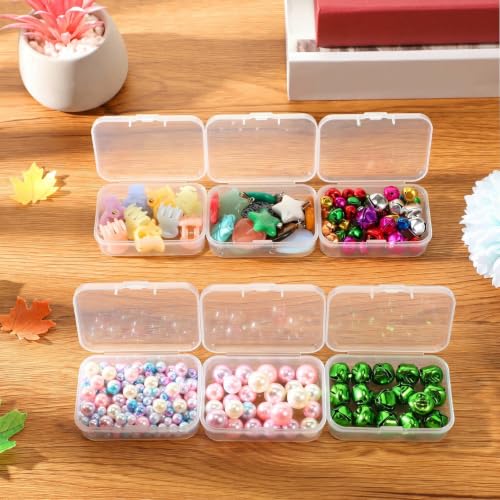 Image of Jetec 30 Pieces Mini Plastic Clear Beads Storage Containers Box for Collecting Small Items, Beads, Jewelry, Business Cards, Game Pieces, Crafts (2.5 x 1.7 x 0.8 Inch)
