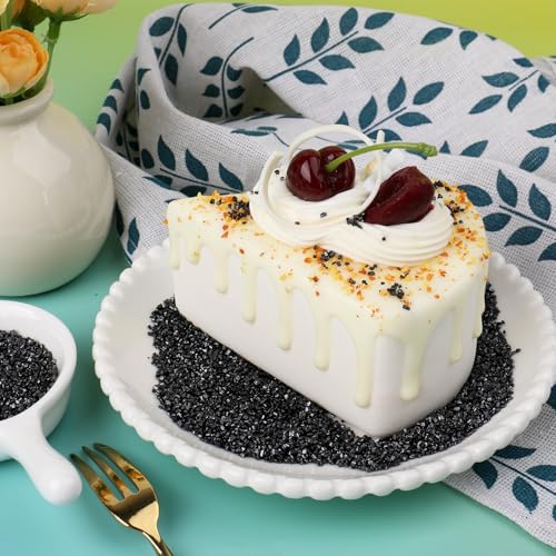 Image of Black Sanding Sugar Sprinkles, 4.6 oz Edible Sparkling Sugar Crystals for Baking Topping, Cupcakes, Cookies, Ice Cream & Cake Decorating, Wedding Party Halloween Supplies