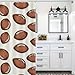 Footballs Pattern U.S.A Bath Curtain Waterproof Shower Curtains with Hooks for Bathroom Showers and Bathtubs 46.85x70.87Inch（119x180cm）