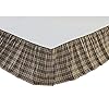Vhc brands wyatt bedding accessory king skirt 78x80x16 plaid tan  urban country home decor