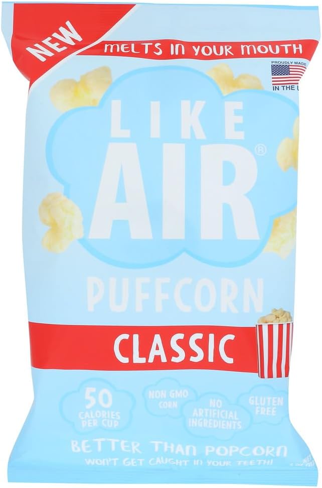 Like Air Puffcorn (Classic) | 2 4oz Bags | 50 Calories Per Cup | Gluten Free | Nothing Artificial
