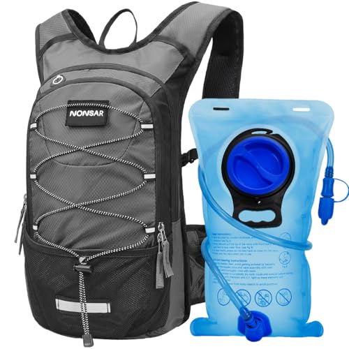 NONSAR Mochila de hidratación, mochila de senderismo con bolsa de agua de 3 litros, mochila de hidratación de aislamiento ligero, mochila de agua para senderismo, ciclismo, correr, festival, camping