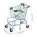 Teamson Kids Little Helper Dallas Play Shopping Cart with Fold-Out Seat, Pretend Food, Grocery Bag - for 3yrs and Up, Pretend Play Store, Chrome/Green